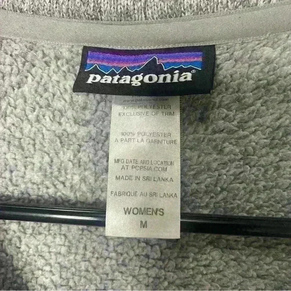 Patagonia Better Sweater woman’s Peacoat Fleece Coat Gray Buttons Sz Medium - Picture 8 of 10